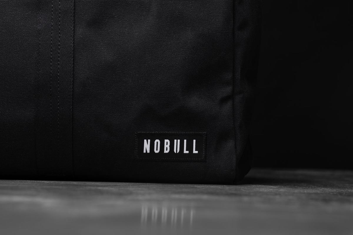 Nobull Waxed Canvas Men's Duffle Black | Australia (LY9846)